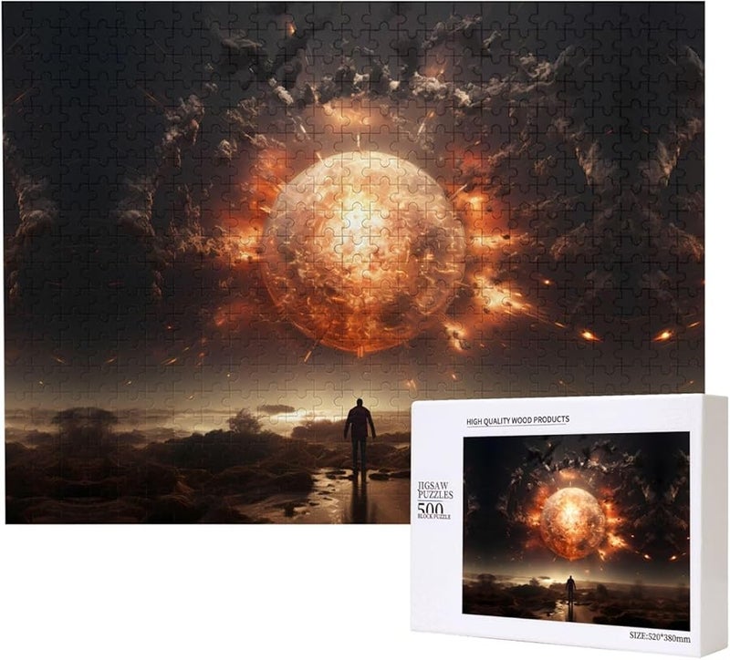 لغز انفجار الأرض فايا 500 قطعة للبالغين ديكور المنزل 20.4 × 15 بوصة - Image 1